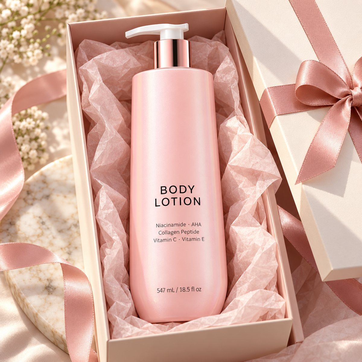 🩷 Body Lotion | Niacinamide & AHA | After Shower | Gift for Her | Pink Glow Pump