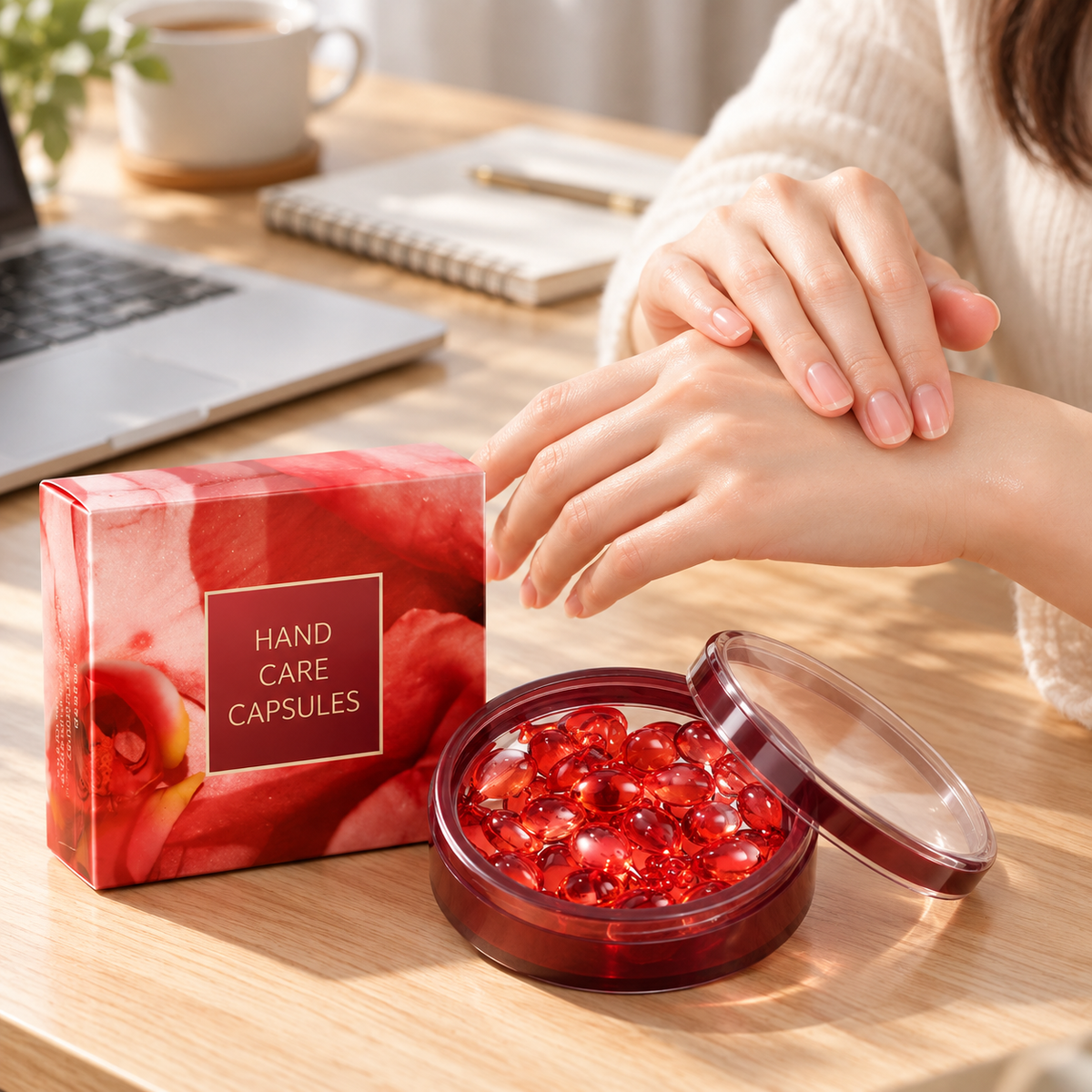 🌹 Hand Care Capsules | Encapsulated Care | Home Care | For Her | Ruby Red Pearls
