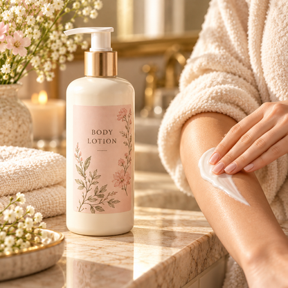 🌸 Body Lotion | Lotion Formula | Post-Bath Use | Gift for Her | Floral Gold Pump