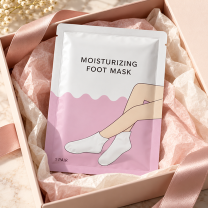 🧦 Foot Mask | Moisturizing Wrap | Spa Pedicure | Gift for Mom | Pink Sachet Pair