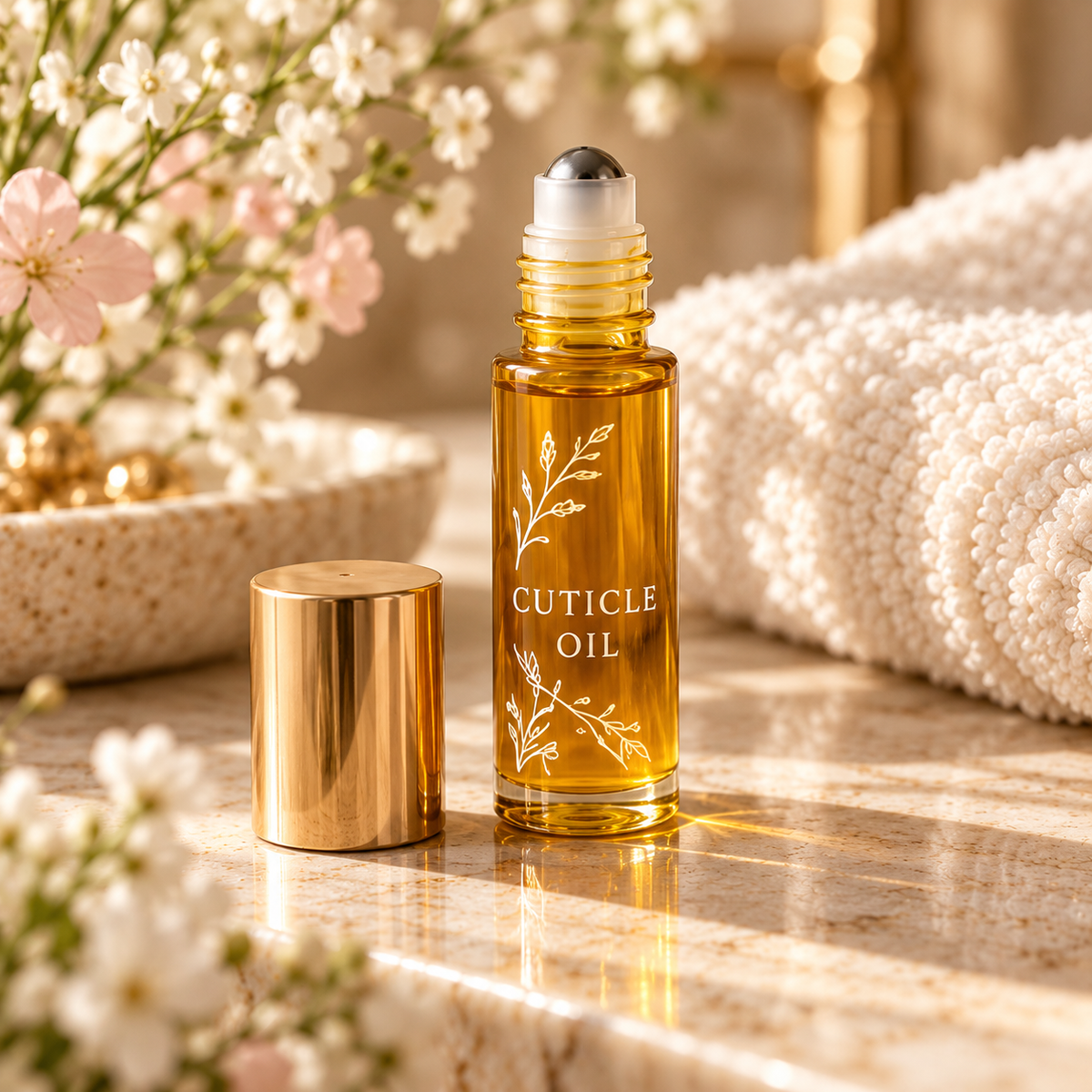 🌾 Cuticle Oil | Care Oil | Home Manicure | Gift for Her | Gold Botanical Roll-On