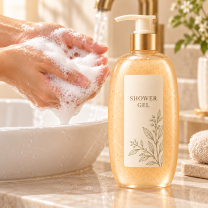 🍃 Shower Gel | Gel Cleanser | Daily Shower | Gift for Her | Amber Botanical Pump