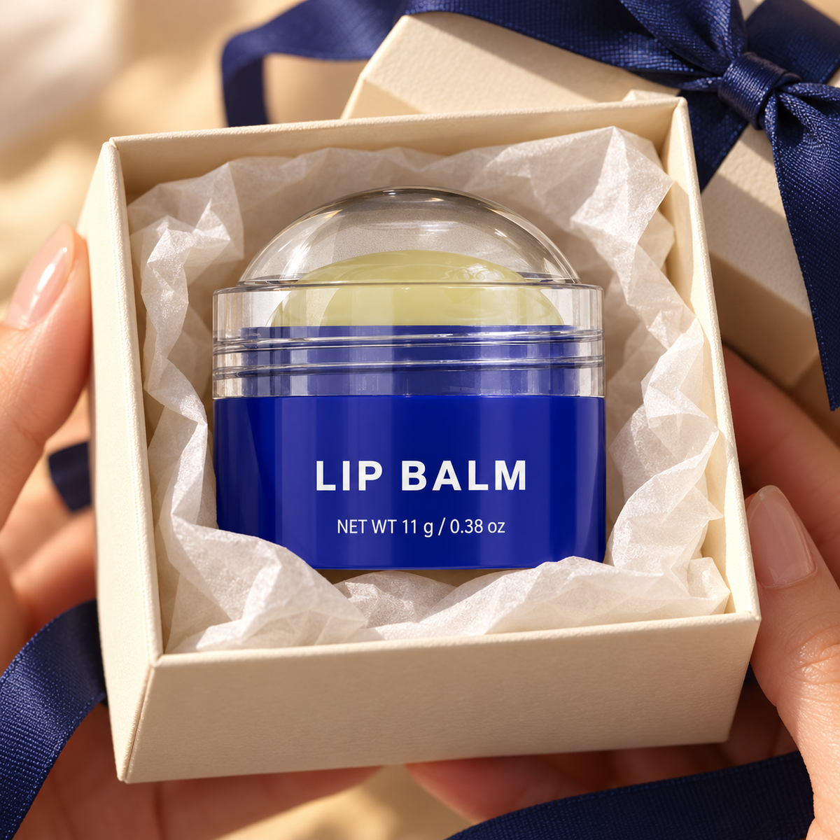 🫧 Lip Balm | Solid Balm | Everyday Lip Care | Gift for Her | Blue Dome Container