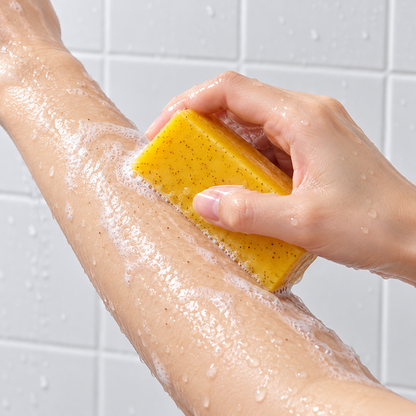 🛁 Body Scrub Soap | Solid Bar | Shower Care | Gift for Her | Amber Speckled Look