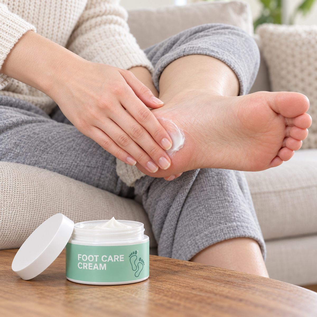 🌿 Foot Cream | Creamy Formula | At-Home Pedicure | Gift for Mom | Mint Green Jar