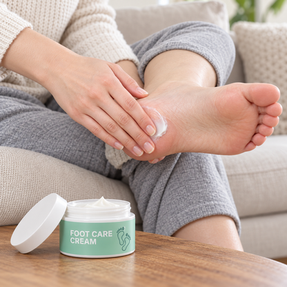 🌿 Foot Cream | Creamy Formula | At-Home Pedicure | Gift for Mom | Mint Green Jar