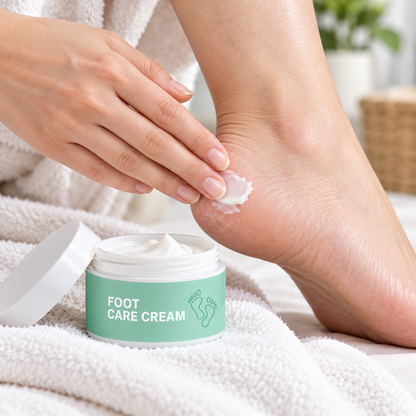 🌿 Foot Cream | Creamy Formula | At-Home Pedicure | Gift for Mom | Mint Green Jar