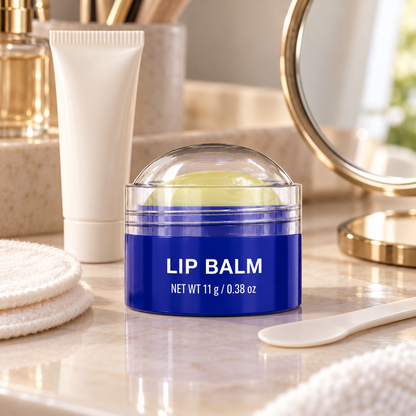 🫧 Lip Balm | Solid Balm | Everyday Lip Care | Gift for Her | Blue Dome Container