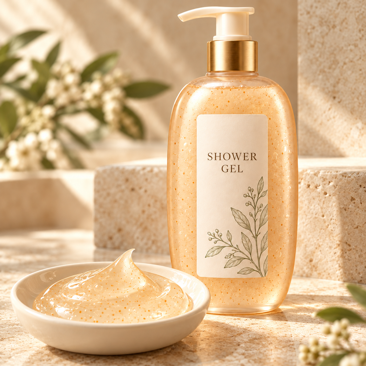 🍃 Shower Gel | Gel Cleanser | Daily Shower | Gift for Her | Amber Botanical Pump
