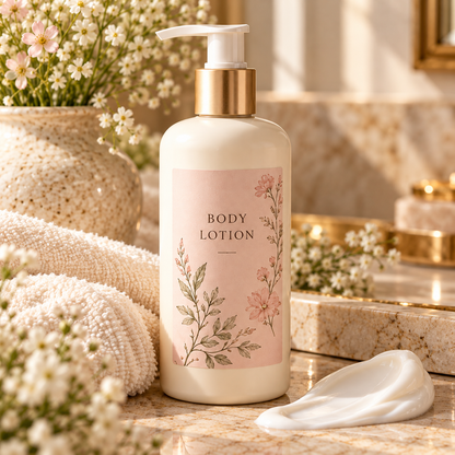 🌸 Body Lotion | Lotion Formula | Post-Bath Use | Gift for Her | Floral Gold Pump