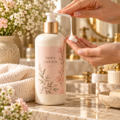 🌸 Body Lotion | Lotion Formula | Post-Bath Use | Gift for Her | Floral Gold Pump