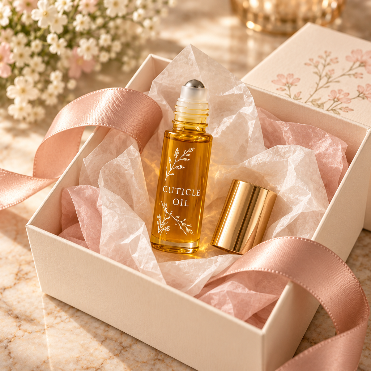 🌾 Cuticle Oil | Care Oil | Home Manicure | Gift for Her | Gold Botanical Roll-On