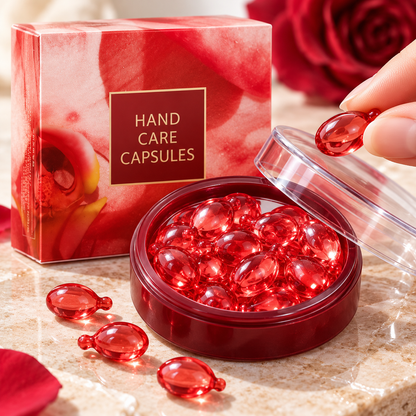 🌹 Hand Care Capsules | Encapsulated Care | Home Care | For Her | Ruby Red Pearls