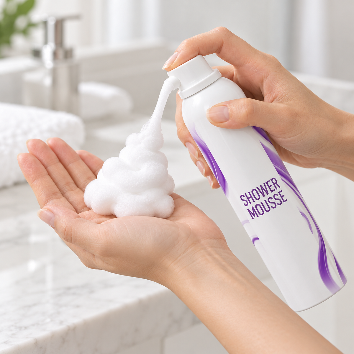 ☁ Shower Mousse | Foam Cleanser | Evening Shower | Gift for Her | Lilac Wave Can