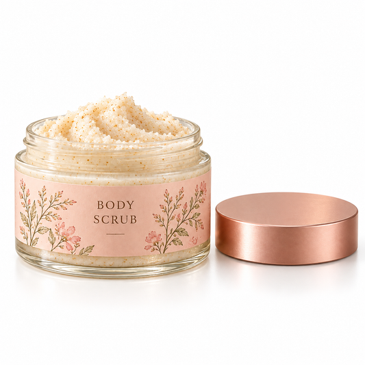 🪷 Body Scrub | Scrub Blend | Shower Ritual | Gift for Her | Rose Gold Floral Jar