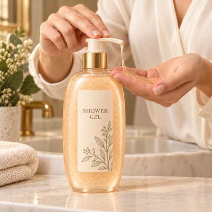 🍃 Shower Gel | Gel Cleanser | Daily Shower | Gift for Her | Amber Botanical Pump