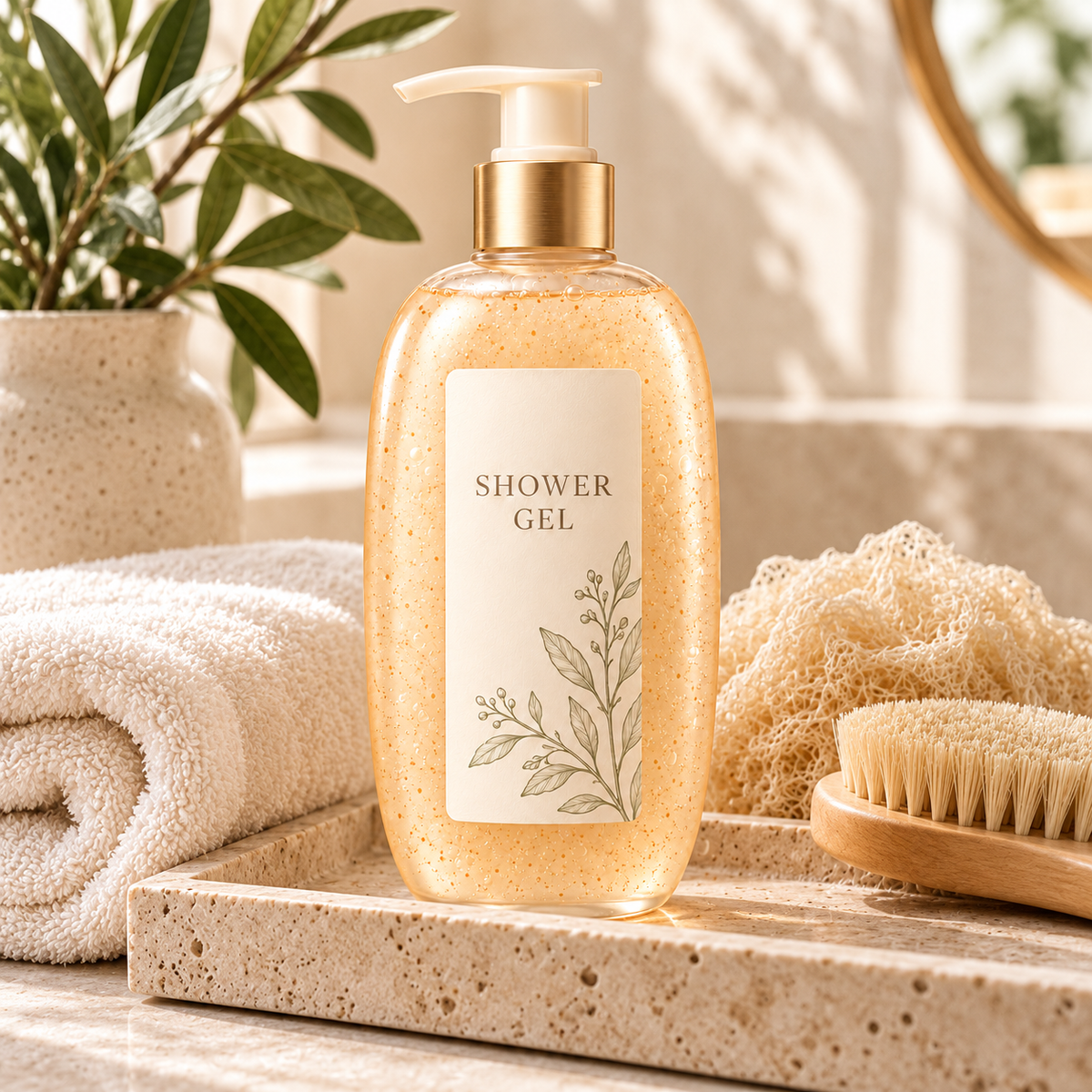🍃 Shower Gel | Gel Cleanser | Daily Shower | Gift for Her | Amber Botanical Pump