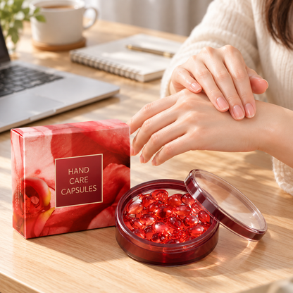 🌹 Hand Care Capsules | Encapsulated Care | Home Care | For Her | Ruby Red Pearls